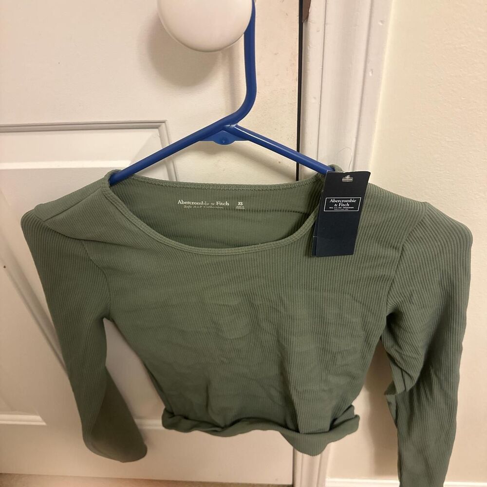 Abercrombie-fitch Women's Green and Khaki Shirt